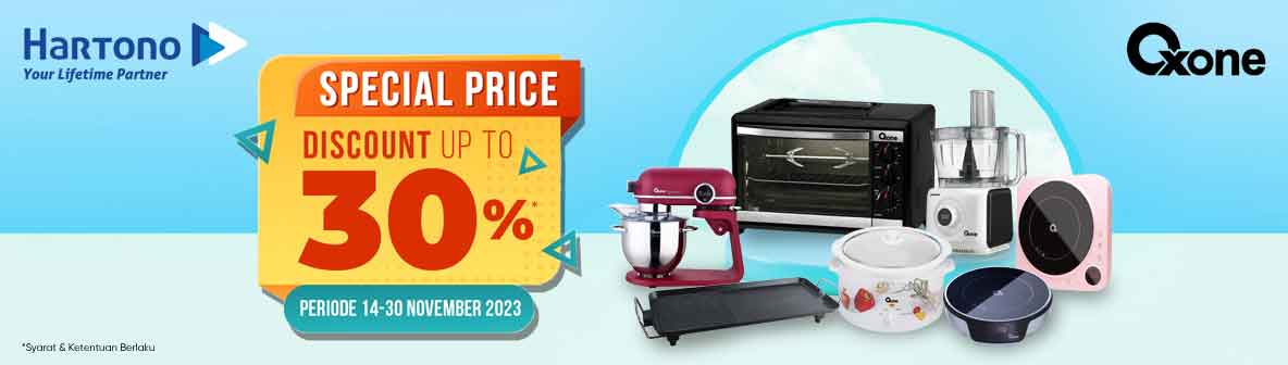 Oxone Kitchen Appliances Special Price - Discount up to 30% periode 14 - 30 November 2023