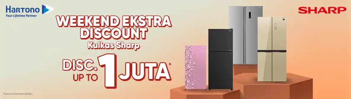 SHARP Kulkas Weekend Extra Discount