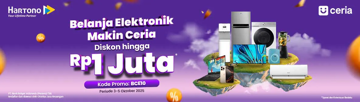 BRI Ceria Diskon hingga 1 Juta belanja elektronik online di MyHartono