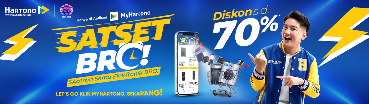 Sat Sat BRO Belanja elektronik online di myhartono diskon s.d 70%