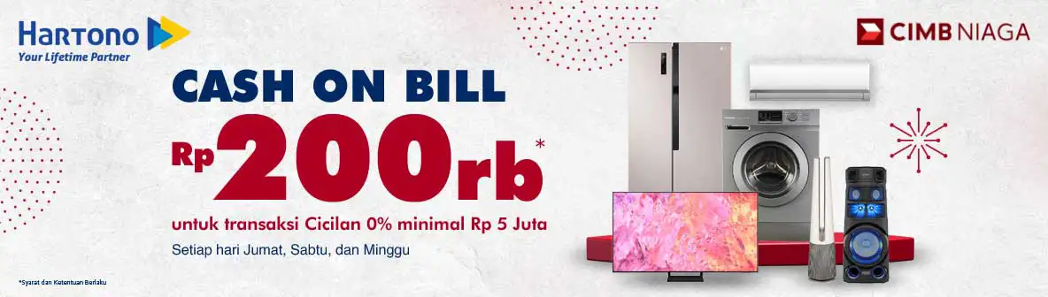 Belanja Elektronik Online di Hartono hemat pakai Kartu Kredit CIMB NIAGA Cicilan 0%