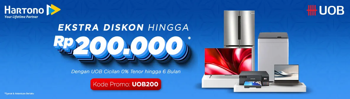 Belanja Elektronik Online di Hartono hemat pakai Kartu Kredit UOB Cicilan 0%