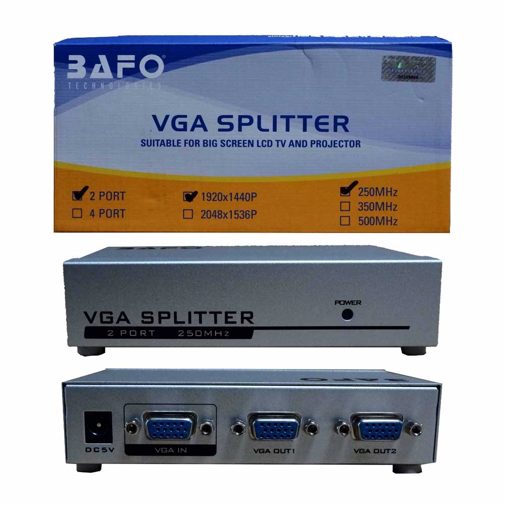 BAFO SPLITTER VGA 1-2 + ADAPTOR