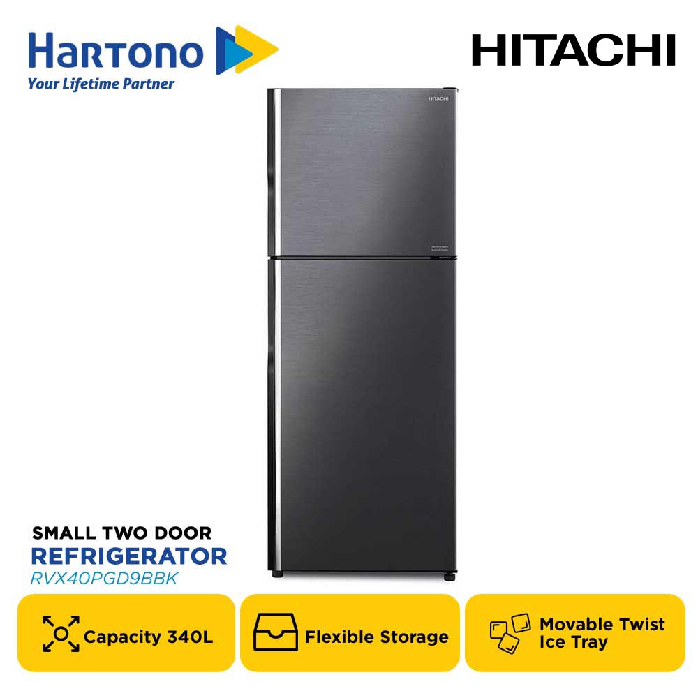 HITACHI KULKAS 2 PINTU KECIL 2 DOOR SMALL REFRIGERATOR RVX40PGD9 SERIES