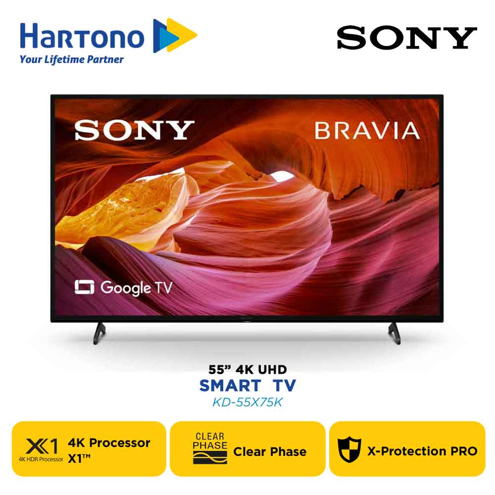 Sony X75K 55 Inch TV -KD-55X75K: 4K UHD LED Smart Google TV 2022 Model