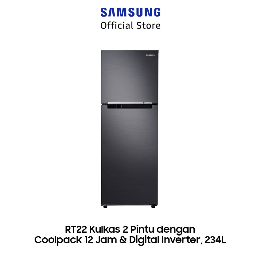 Samsung Kulkas 2 Pintu Coolpack 12 Jam & Digital Inverter [234 L] - RT22FARBDB1