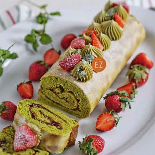 Jbw Intermediate 5 - Strawberry Green Tea Roll Cake