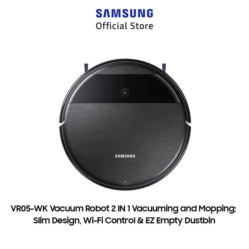 Samsung Smart Robot Vacuum Cleaner with Slim Design & Wi-Fi Control - VR05R5050WK/SE