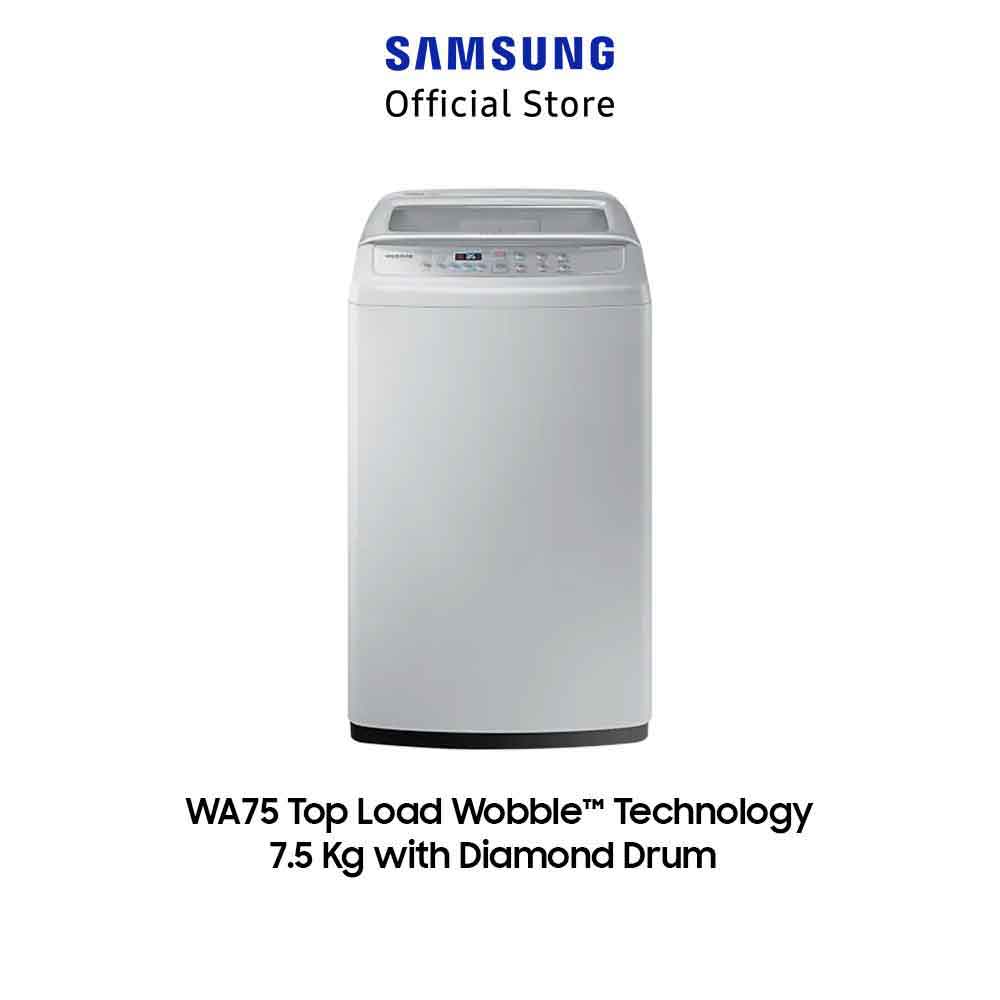 Samsung Mesin Cuci Top Loading dengan Diamond Drum 7.5 Kg Dengan Magic Filter - WA75H4200SG