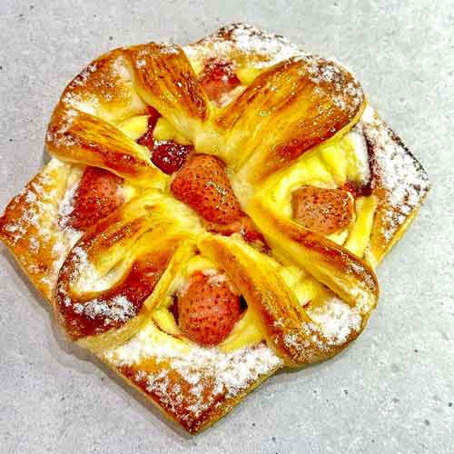 Assorted Danish Apple Danish Turnover Danish, Flower Strawberry Cheese Danish, Fruit Cocktails