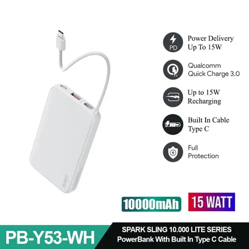 AUKEY POWERBANK Y53 10.000 MAH WHITE AK_PB-Y53_WH