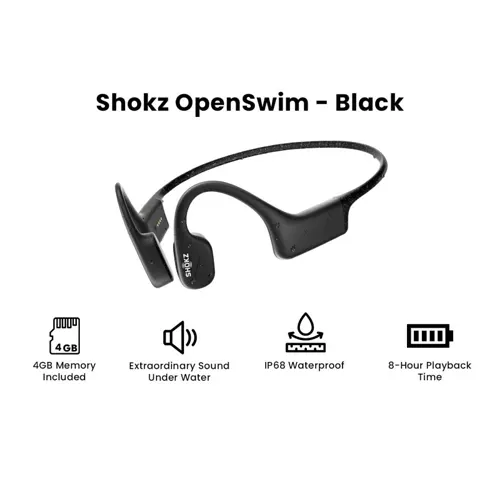 SHOKZ WIRELESS EARPHONE OPENSWIM BLACK