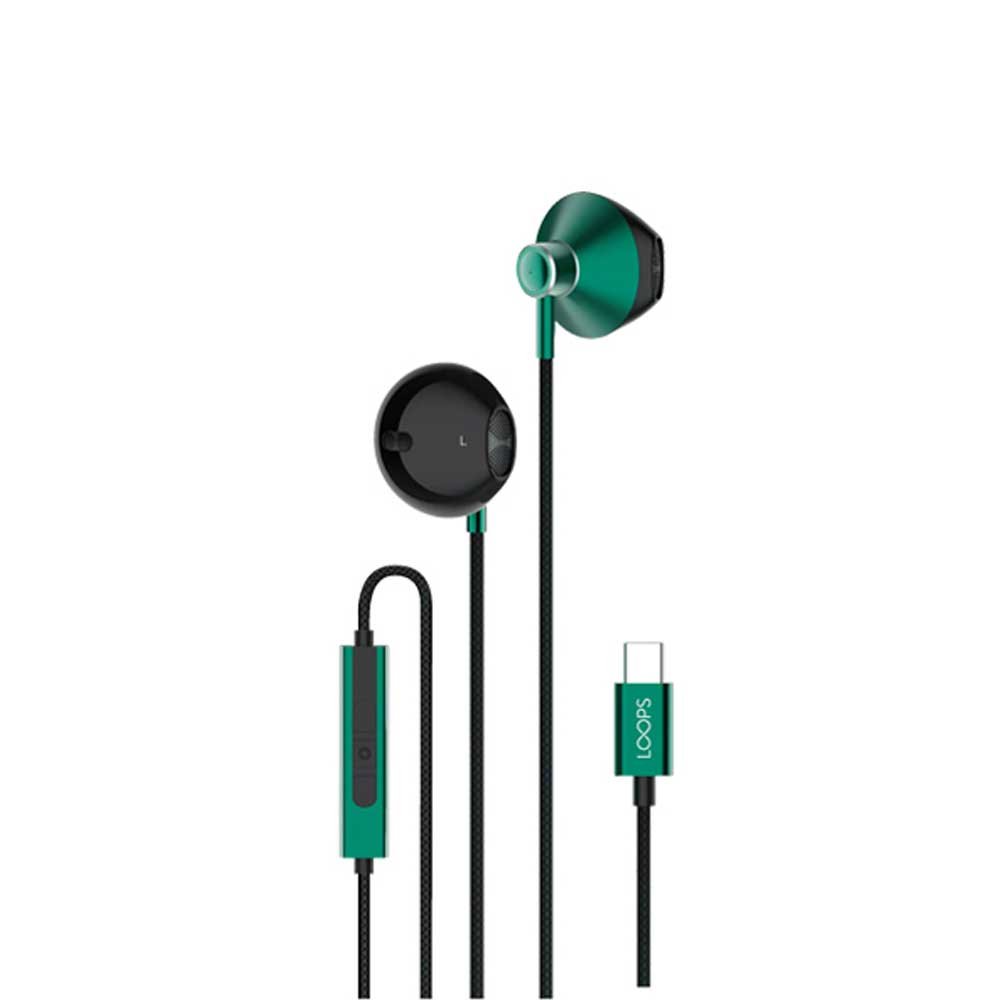 LOOPS PERSONAL IN EAR EARPHONES TYPE C W11 GREEN