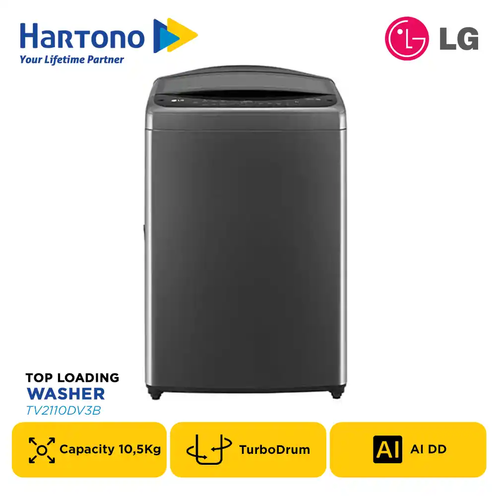 LG MESIN CUCI 1 TABUNG TOP LOAD WASHER 10.5Kg TV2110DV3B