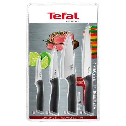 TEFAL COMFORT SET 4 KNIVES + COVER K221S475