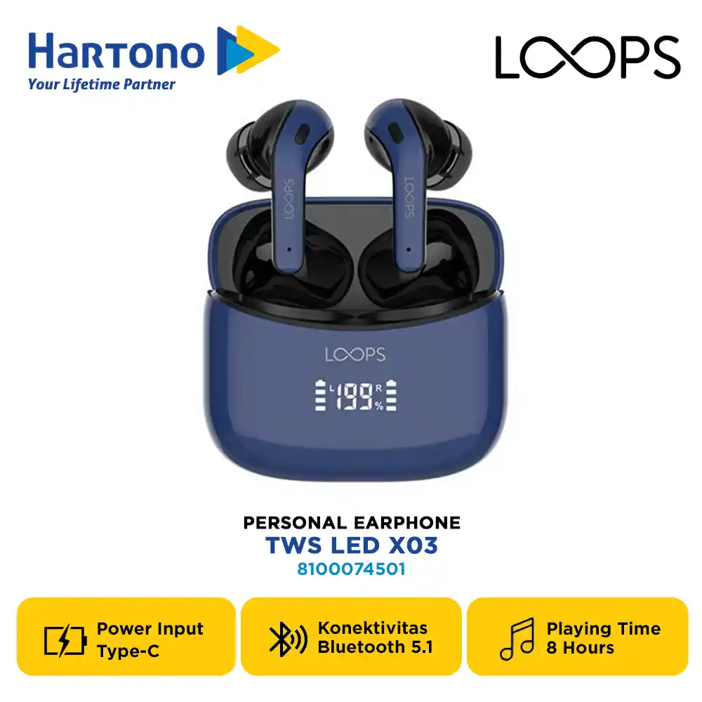 LOOPS PERSONAL TRUE WIRELESS EARPHONE LED TWS X03 SERIES