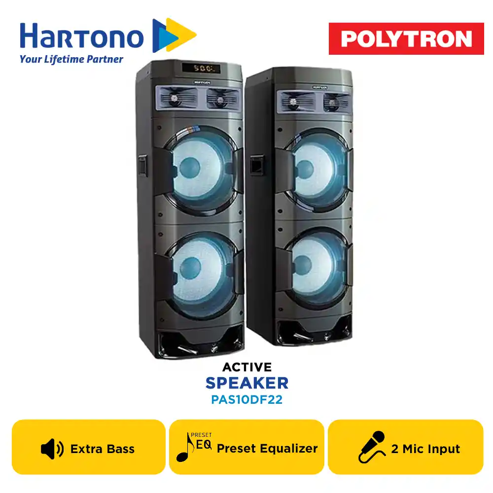 POLYTRON BLUETOOTH SPEAKER AKTIF KARAOKE 10 INCH PAS10DF22