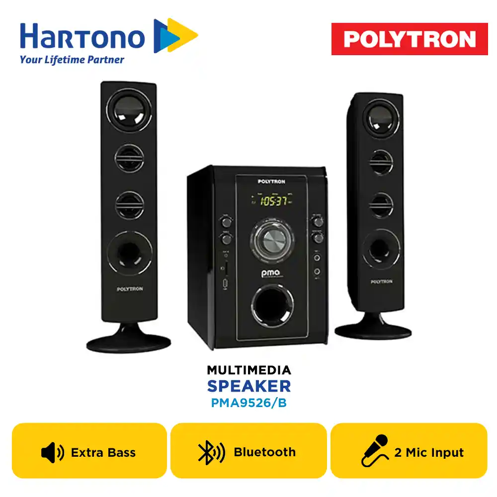 POLYTRON BLUETOOTH SPEAKER MULTIMEDIA KARAOKE PMA9526/B