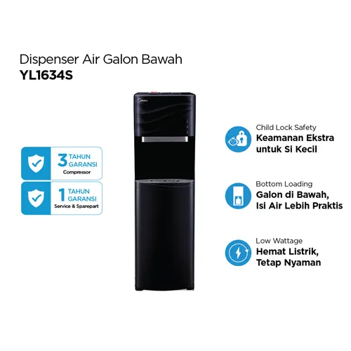 MIDEA DISPENSER AIR BERDIRI GALON BAWAH STANDING DISPENSER YL-1634S