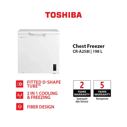TOSHIBA FREEZER BOX CHEST FREEZER CR-A258I