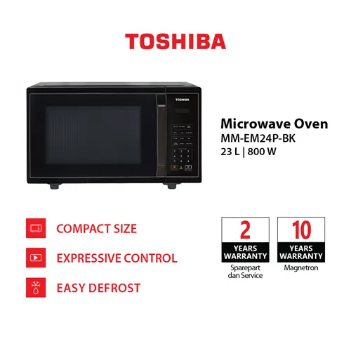 TOSHIBA COUNTERTOP MICROWAVE MM-EM24P(BK)