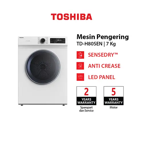 TOSHIBA DRYER PENGERING ELECTRIC DRYER 7 KG TD-H80SEN