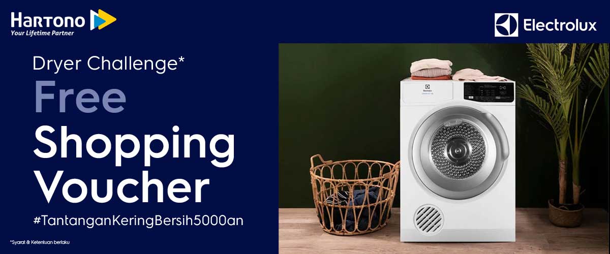 Promo Dryer Electrolux Gratis Voucher Belanja500 ribu #TantanganKeringBersih5000an