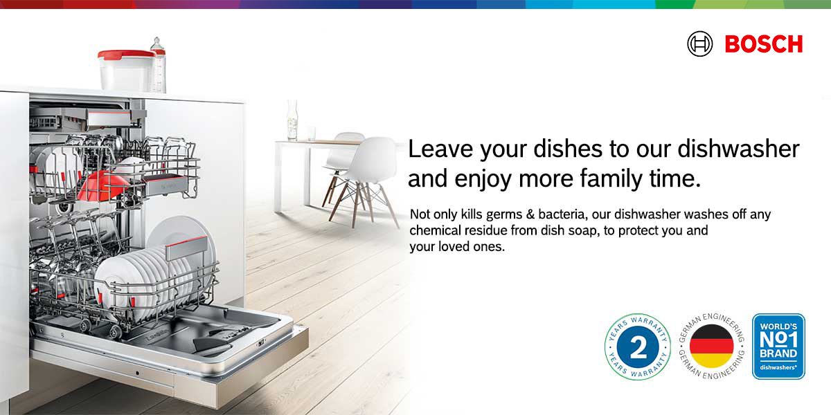 World's No 1 Brand - BOSCH Dishwasher with 2 Years Warranty