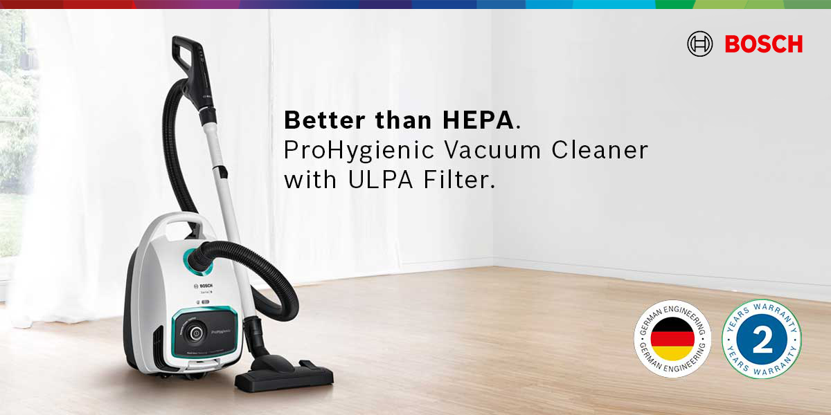 BOSCH ProHygienic Vacuum Cleaner with ULPA Filter - 2 Years Warranty