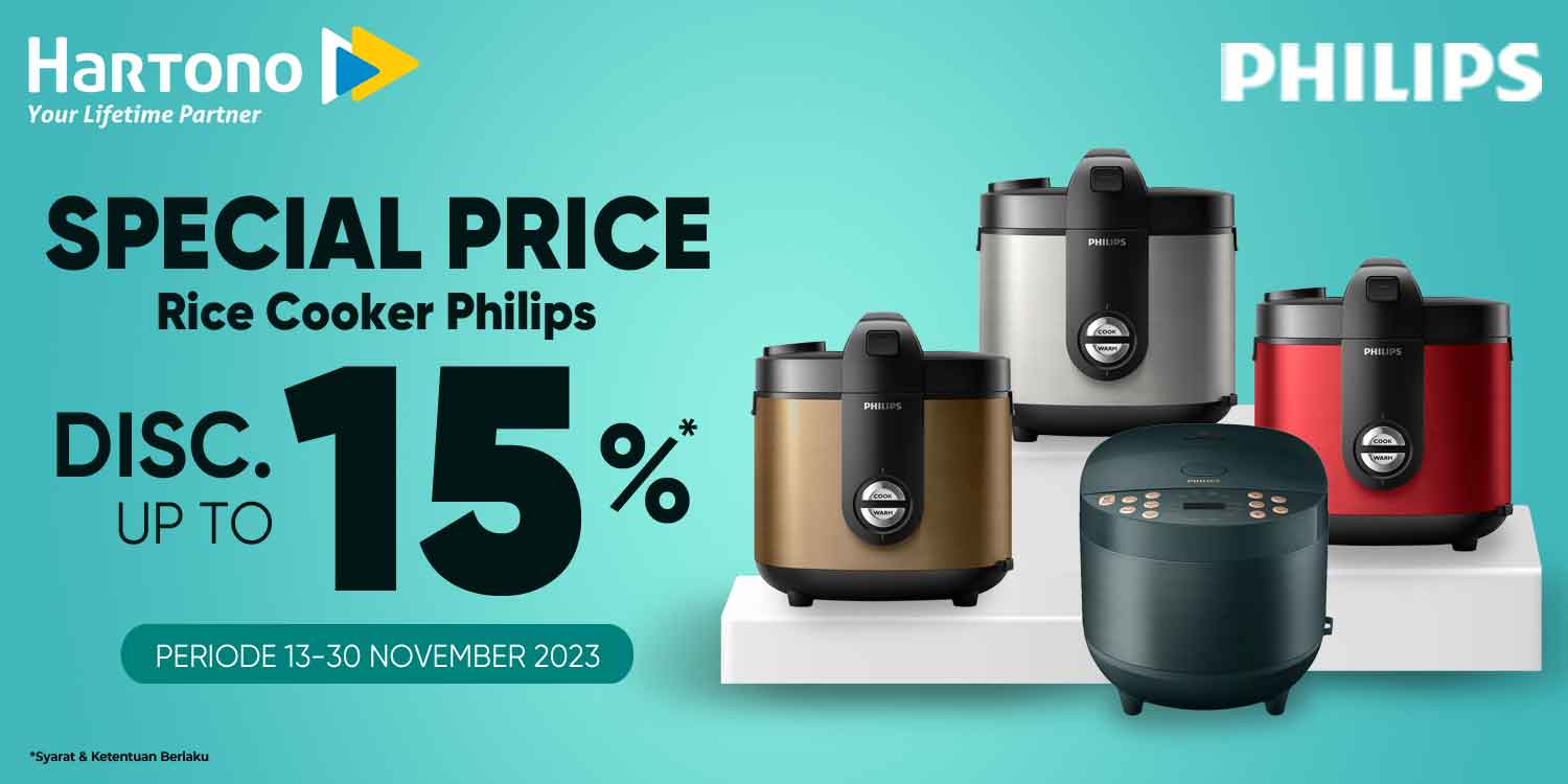 Special Price Philips Rice Cooker Discount Up to 15% - Periode 13 - 30 November 2023