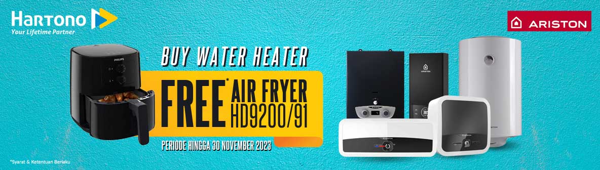 Buy Ariston Water Heater Free Philips Air Fryer type HD9200/91 periode hingga 30 November 2023