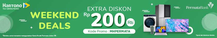 Promo Weekend Deals Ekstra Diskon 200 ribu dengan Kartu Kredit PermataBank Cicilan 0% tenor hingga 12 bulan