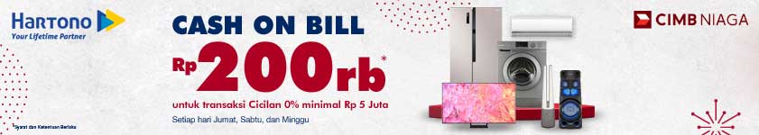 Belanja Elektronik Online dengan Kartu Kredit CIMB Niaga Cicilan 0% Promo Cash On Bill 200rb