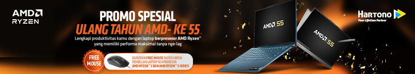 Free Mouse Wireless Rapoo untuk Notebook prosesor AMD Ryzen 3 & Ryzen 5 series