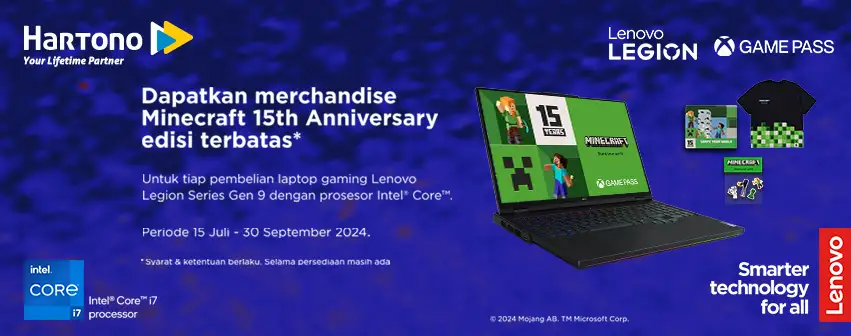 Lenovo Legion Eksklusif Merchandise Minecraft 15th Anniv