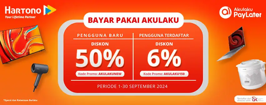 Belanja Elektronik Online di Hartono Online Store Hemat pakai Akulaku PayLater