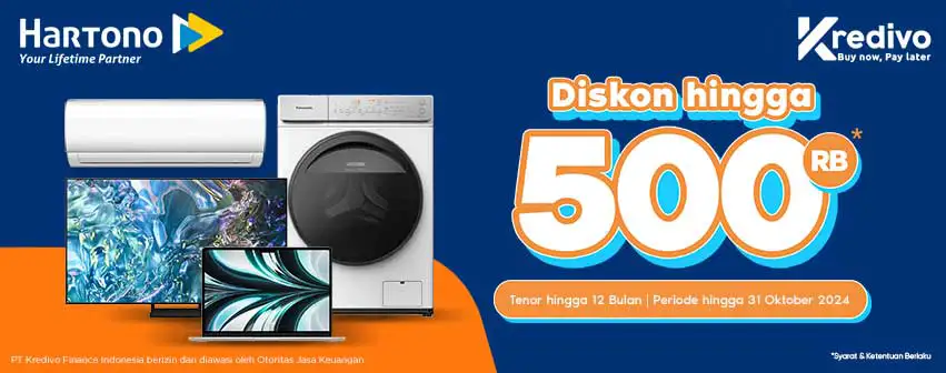 Belanja barang elektronik di MyHartono bayar pakai kredivo diskon hingga 500 ribu