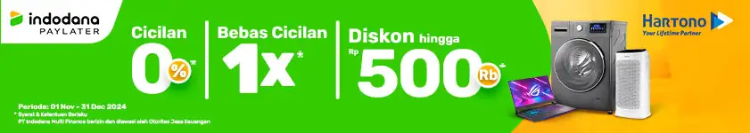 Belanja Elektronik Online di Hartono Lebih Enteng pakai Indodana PayLater