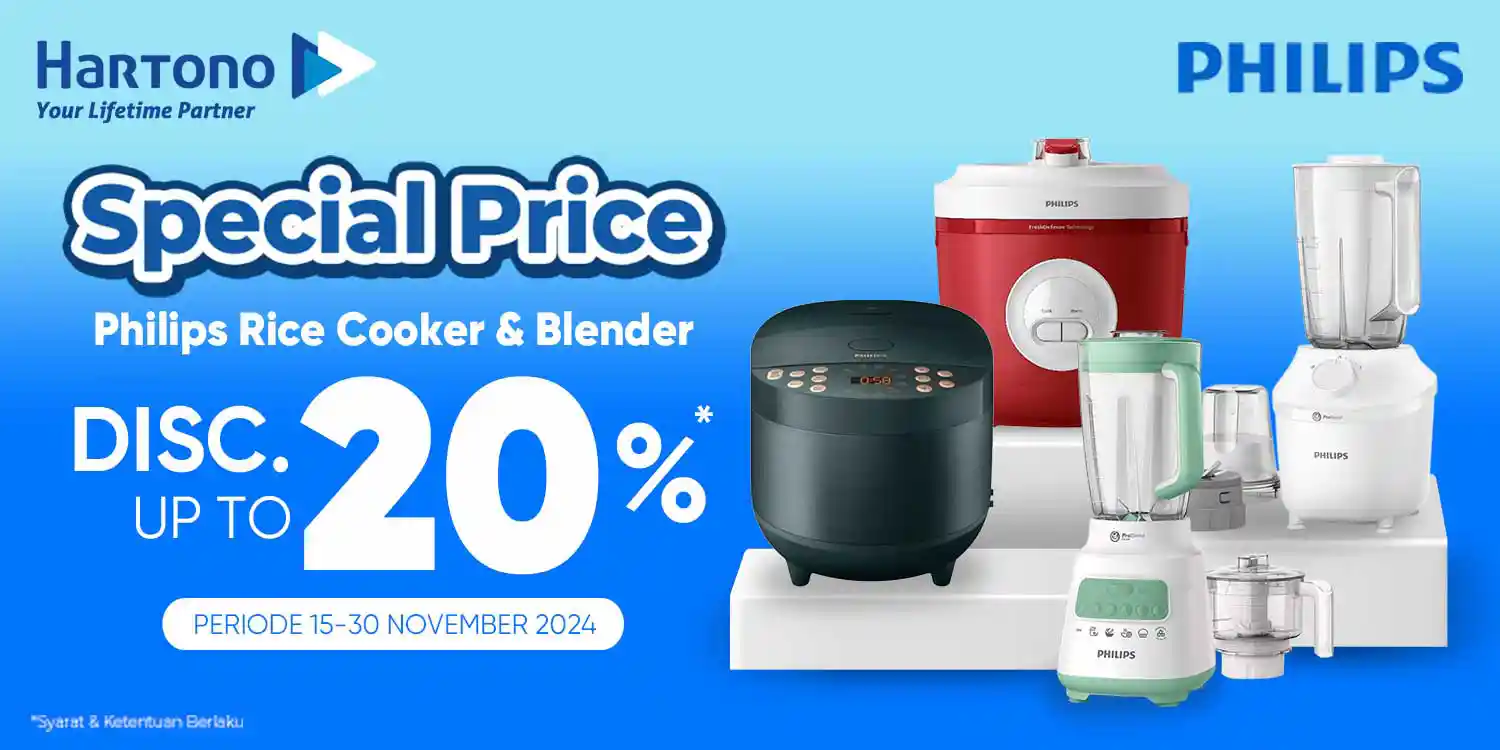 Philips Rice Cooker & Blender Diskon hingga 20%