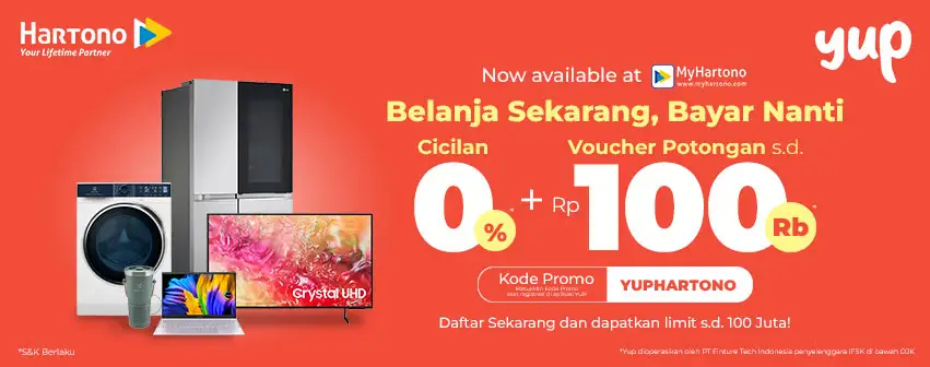 Belanja Elektronik Online di Hartono Hemat pakai YUP Belanja Sekarang, Bayar Nanti