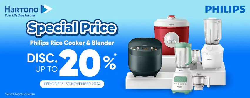 Philips Rice Cooker & Blender Diskon hingga 20%