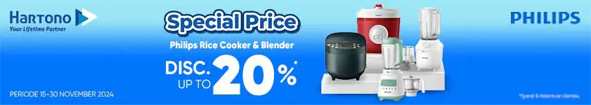 Philips Rice Cooker & Blender Diskon hingga 20%