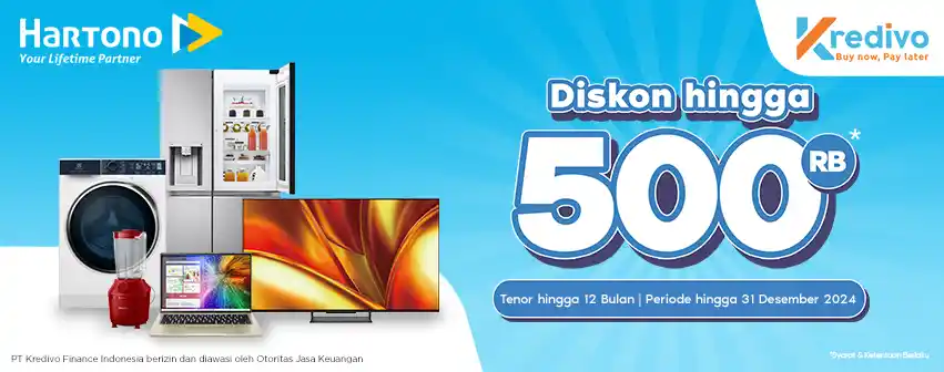 Belanja barang elektronik di MyHartono bayar pakai kredivo diskon hingga 500 ribu