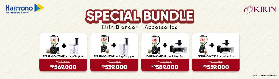 Kirin Hemat Akhir Tahun: Bundling Blender & Accessories