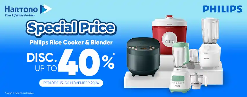 Philips Rice Cooker & Blender Diskon hingga 40%