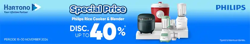 Philips Rice Cooker & Blender Diskon hingga 40%