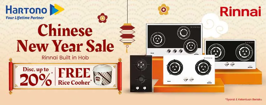 Rinnai Imlek Special Price & Free Rice Cooker