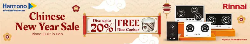 Rinnai Imlek Special Price & Free Rice Cooker