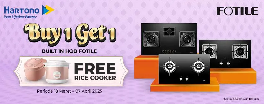 Beli Kompor Tanam Fotile Gratis Rice Cooker