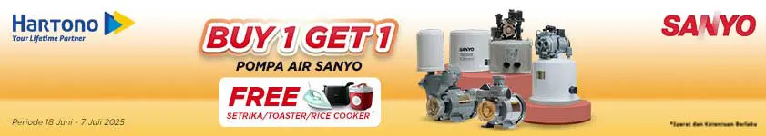 Beli Pompa Air Sanyo Gratis Hadiah!
